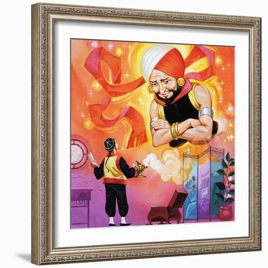 Aladdin and His Wonderful Lamp-Angus Mcbride-Framed Giclee Print
