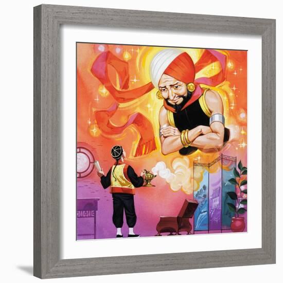 Aladdin and His Wonderful Lamp-Angus Mcbride-Framed Giclee Print