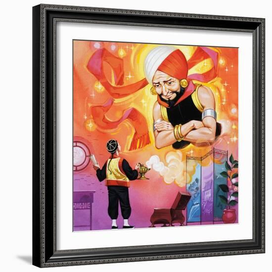 Aladdin and His Wonderful Lamp-Angus Mcbride-Framed Giclee Print