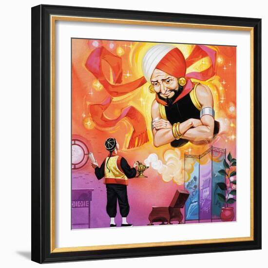 Aladdin and His Wonderful Lamp-Angus Mcbride-Framed Giclee Print