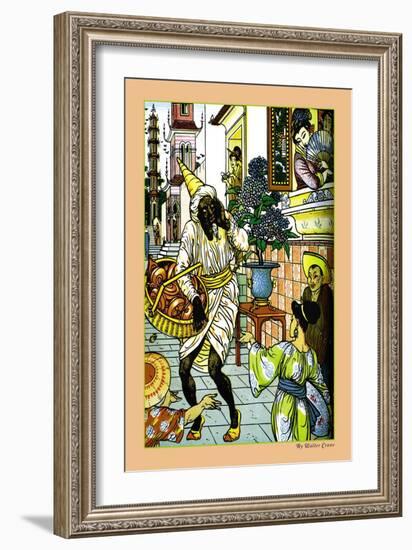 Aladdin and the Magic Lamp Illustration-Walter Crane-Framed Art Print