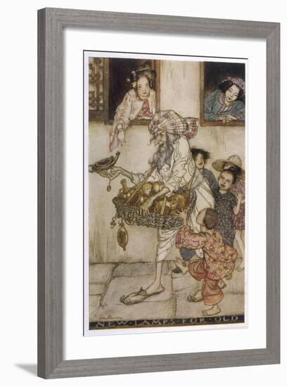 Aladdin New Lamps 1933-Arthur Rackham-Framed Photographic Print