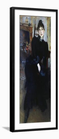 Alaide Banti at the Fireplace-Giovanni Boldini-Framed Giclee Print