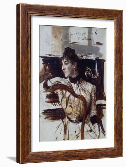 Alaide Banti in Profile-Giovanni Boldini-Framed Giclee Print