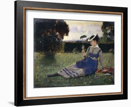 Alaide in Garden, 1867-Cristiano Banti-Framed Giclee Print