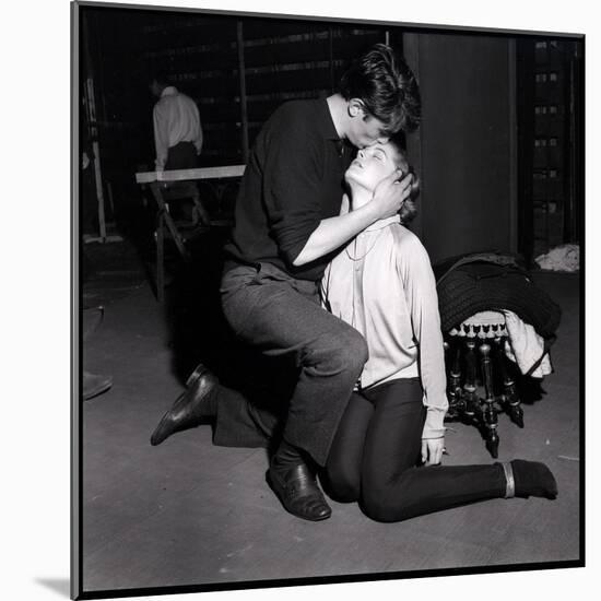 Alain Delon and Romy Schneider Kissing-Marcel Begoin-Mounted Photographic Print