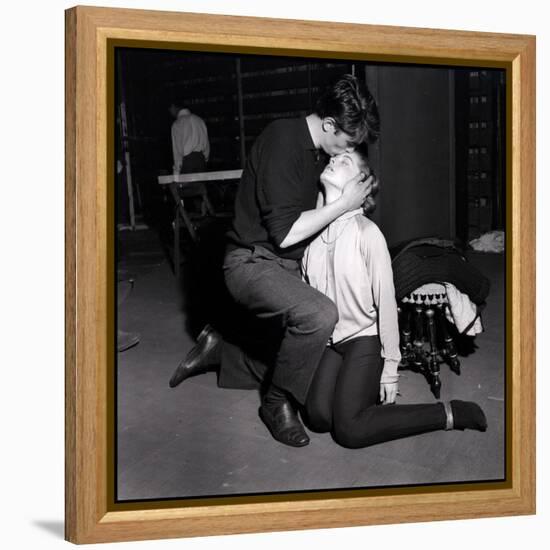 Alain Delon and Romy Schneider Kissing-Marcel Begoin-Framed Premier Image Canvas