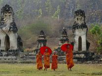 Novice Buddhist Monks, Doi Kong Mu Temple, Mae Hong Son, Northern Thailand, Asia-Alain Evrard-Photographic Print