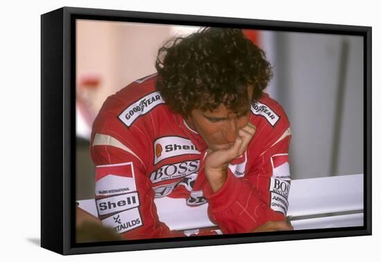 Alain Prost, British Grand Prix, Silverstone, Northamptonshire, 1989-null-Framed Premier Image Canvas