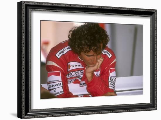 Alain Prost, British Grand Prix, Silverstone, Northamptonshire, 1989-null-Framed Photographic Print