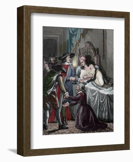 Alain-Rene Lesage (1668-1747). French Novelist and Playwright.. Scene Novel Gil Blas. Coloured. Fra-null-Framed Giclee Print