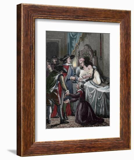 Alain-Rene Lesage (1668-1747). French Novelist and Playwright.. Scene Novel Gil Blas. Coloured. Fra-null-Framed Giclee Print