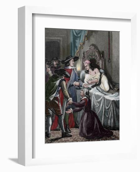 Alain-Rene Lesage (1668-1747). French Novelist and Playwright.. Scene Novel Gil Blas. Coloured. Fra-null-Framed Giclee Print