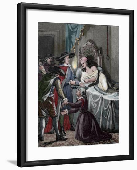 Alain-Rene Lesage (1668-1747). French Novelist and Playwright.. Scene Novel Gil Blas. Coloured. Fra-null-Framed Giclee Print