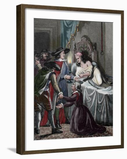 Alain-Rene Lesage (1668-1747). French Novelist and Playwright.. Scene Novel Gil Blas. Coloured. Fra-null-Framed Giclee Print