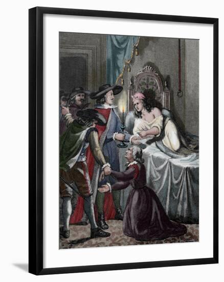 Alain-Rene Lesage (1668-1747). French Novelist and Playwright.. Scene Novel Gil Blas. Coloured. Fra-null-Framed Giclee Print