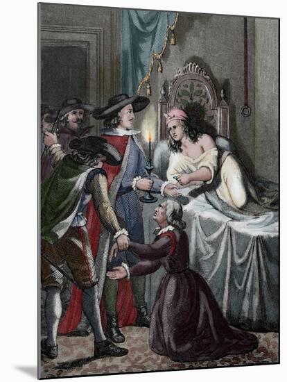 Alain-Rene Lesage (1668-1747). French Novelist and Playwright.. Scene Novel Gil Blas. Coloured. Fra-null-Mounted Giclee Print