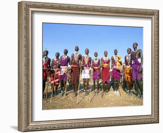 Alamal, Ritual Festival, Maasai Village (Manyatta), Rift Valley, Southeast Kenya-Bruno Barbier-Framed Photographic Print