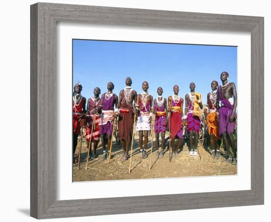 Alamal, Ritual Festival, Maasai Village (Manyatta), Rift Valley, Southeast Kenya-Bruno Barbier-Framed Photographic Print