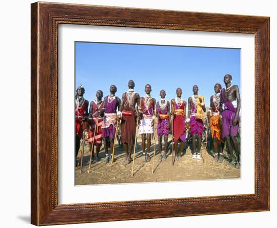 Alamal, Ritual Festival, Maasai Village (Manyatta), Rift Valley, Southeast Kenya-Bruno Barbier-Framed Photographic Print