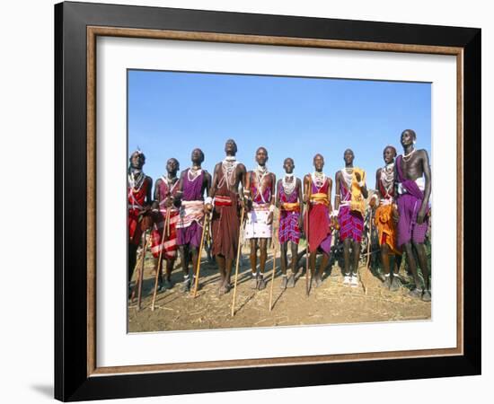 Alamal, Ritual Festival, Maasai Village (Manyatta), Rift Valley, Southeast Kenya-Bruno Barbier-Framed Photographic Print