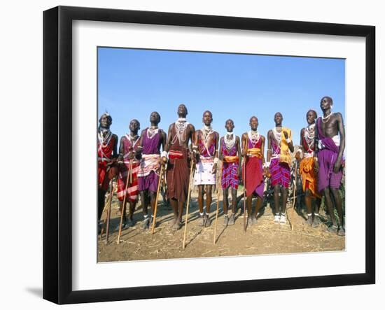 Alamal, Ritual Festival, Maasai Village (Manyatta), Rift Valley, Southeast Kenya-Bruno Barbier-Framed Photographic Print