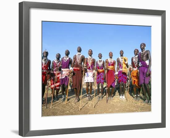 Alamal, Ritual Festival, Maasai Village (Manyatta), Rift Valley, Southeast Kenya-Bruno Barbier-Framed Photographic Print