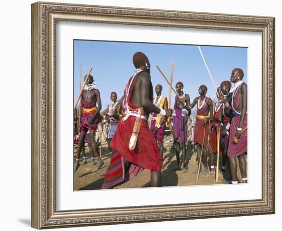 Alamal, Ritual Festival, Maasai Village (Manyatta), Rift Valley, Southeast Kenya-Bruno Barbier-Framed Photographic Print