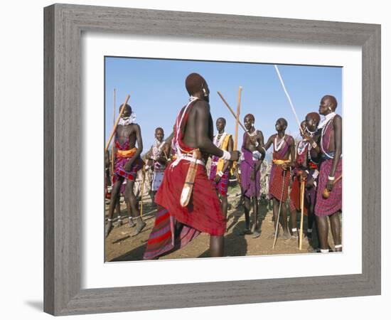 Alamal, Ritual Festival, Maasai Village (Manyatta), Rift Valley, Southeast Kenya-Bruno Barbier-Framed Photographic Print