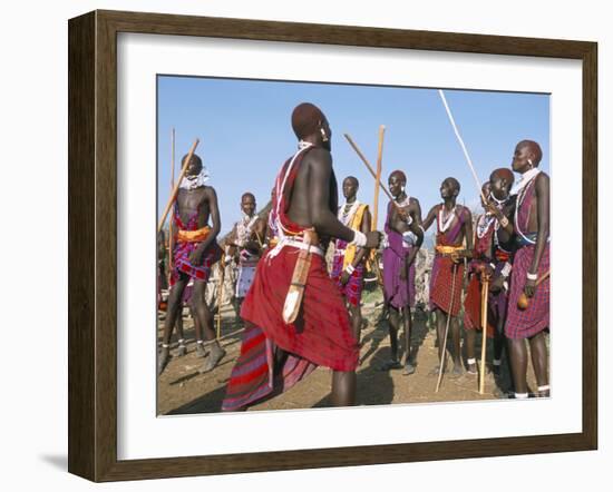 Alamal, Ritual Festival, Maasai Village (Manyatta), Rift Valley, Southeast Kenya-Bruno Barbier-Framed Photographic Print