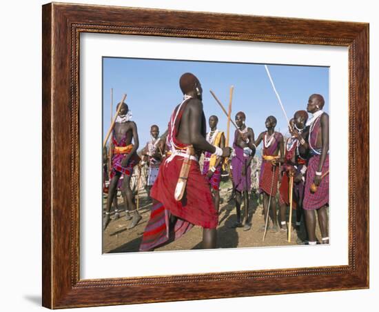 Alamal, Ritual Festival, Maasai Village (Manyatta), Rift Valley, Southeast Kenya-Bruno Barbier-Framed Photographic Print