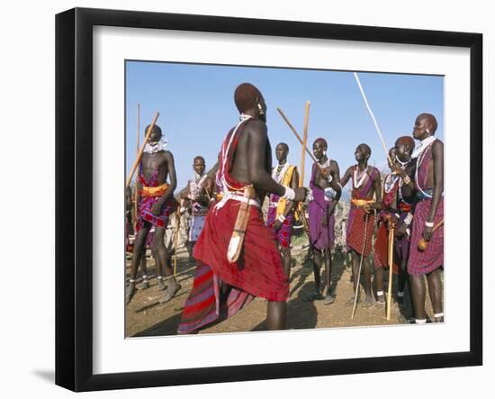 Alamal, Ritual Festival, Maasai Village (Manyatta), Rift Valley, Southeast Kenya-Bruno Barbier-Framed Photographic Print