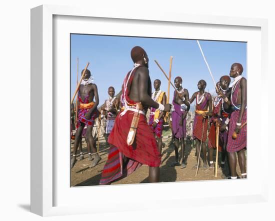 Alamal, Ritual Festival, Maasai Village (Manyatta), Rift Valley, Southeast Kenya-Bruno Barbier-Framed Photographic Print