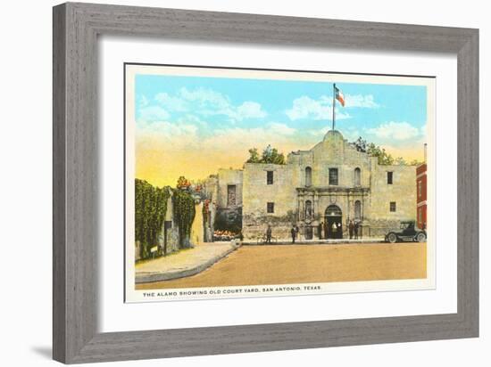 Alamo and Courtyard, San Antonio, Texas-null-Framed Art Print