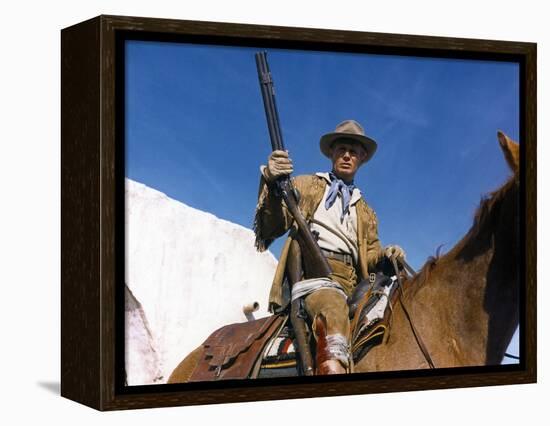 Alamo by JohnWayne with Richard Widmark, 1960 (photo)-null-Framed Stretched Canvas