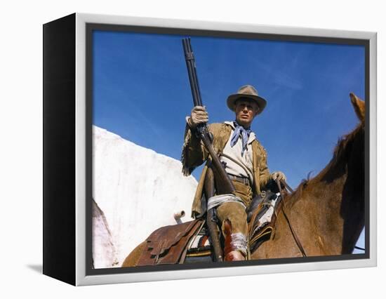 Alamo by JohnWayne with Richard Widmark, 1960 (photo)-null-Framed Stretched Canvas