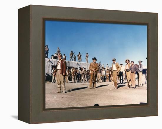 Alamo by JohnWayne with Richard Widmark and John Wayne, 1960 (photo)-null-Framed Stretched Canvas