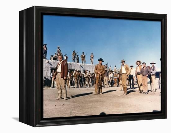 Alamo by JohnWayne with Richard Widmark and John Wayne, 1960 (photo)-null-Framed Stretched Canvas