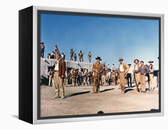 Alamo by JohnWayne with Richard Widmark and John Wayne, 1960 (photo)-null-Framed Stretched Canvas