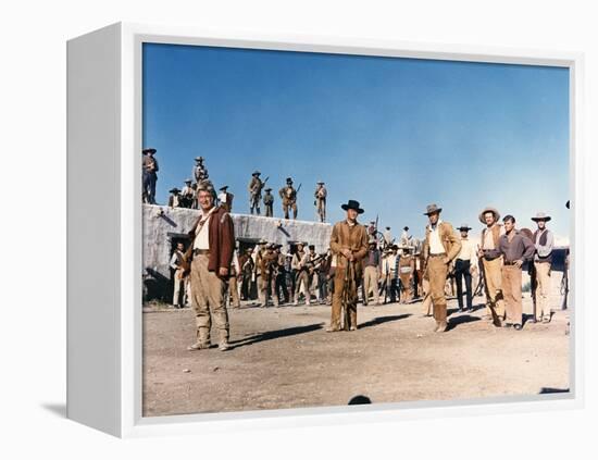 Alamo by JohnWayne with Richard Widmark and John Wayne, 1960 (photo)-null-Framed Stretched Canvas