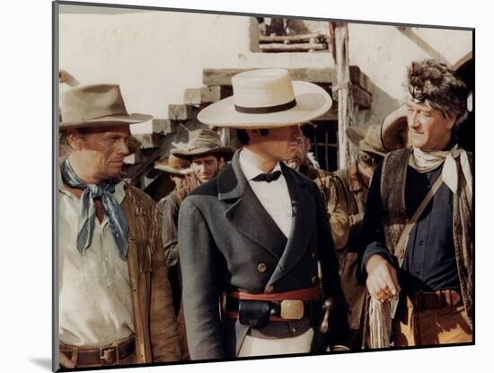 Alamo by JohnWayne with Richard Widmark, John Wayne and Laurence Harvey, 1960 (photo)-null-Mounted Photo