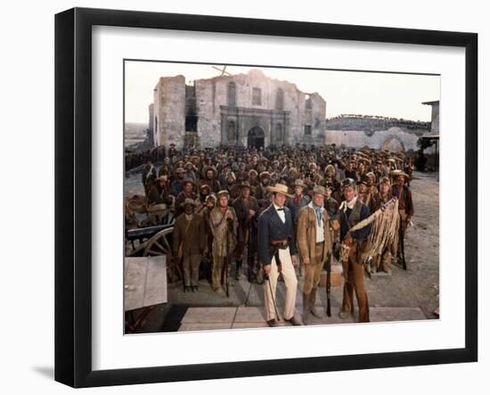 Alamo by JohnWayne with Richard Widmark, John Wayne and Laurence Harvey, 1960 (photo)-null-Framed Photo