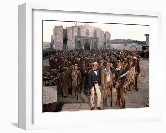 Alamo by JohnWayne with Richard Widmark, John Wayne and Laurence Harvey, 1960 (photo)-null-Framed Photo