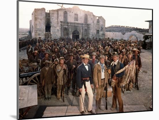 Alamo by JohnWayne with Richard Widmark, John Wayne and Laurence Harvey, 1960 (photo)-null-Mounted Photo