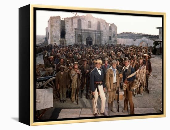 Alamo by JohnWayne with Richard Widmark, John Wayne and Laurence Harvey, 1960 (photo)-null-Framed Stretched Canvas