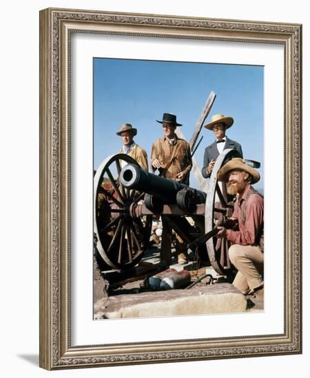 Alamo by JohnWayne with Richard Widmark, John Wayne and Laurence Harvey, 1960 (photo)-null-Framed Photo