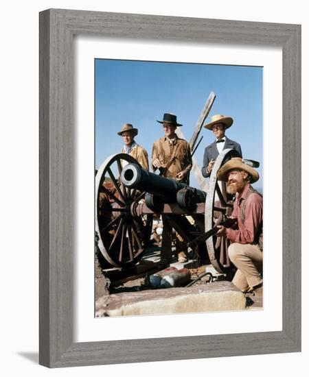 Alamo by JohnWayne with Richard Widmark, John Wayne and Laurence Harvey, 1960 (photo)-null-Framed Photo