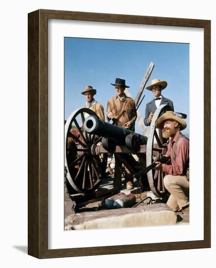 Alamo by JohnWayne with Richard Widmark, John Wayne and Laurence Harvey, 1960 (photo)-null-Framed Photo