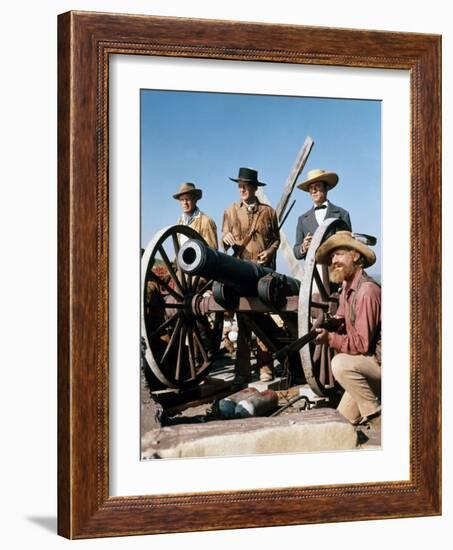 Alamo by JohnWayne with Richard Widmark, John Wayne and Laurence Harvey, 1960 (photo)-null-Framed Photo