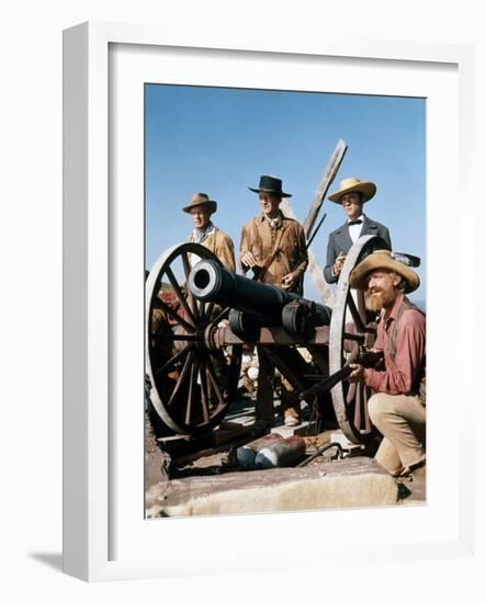 Alamo by JohnWayne with Richard Widmark, John Wayne and Laurence Harvey, 1960 (photo)-null-Framed Photo